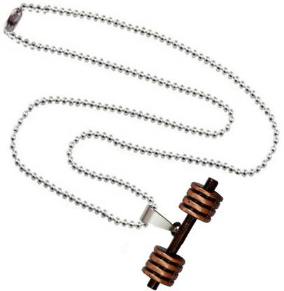 M Men Style Bodybuilding Barbell Dumbbell Charm SPn001012 Zinc