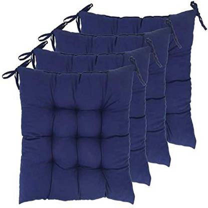 Craftino Cotton Solid Chair Pad Pack of 4