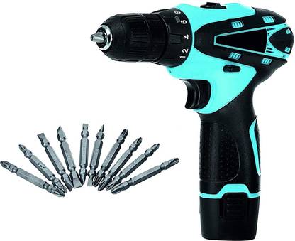 XDLB XDLB1-1CL-SG Best Cordless Drill Screw Driver with PH++ bitset 10mm Keyless Chuck 12V with 2 Battery Angle Drill