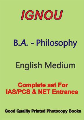 Philosophy Study Material By BA-IGNOU In English For UGC NET And IAS Mains Entrance