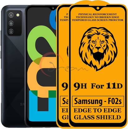Dream Edge To Edge Tempered Glass for Samsung Galaxy F02s (Anti-Fingerprint,Zero Bubble,9H Hardness)