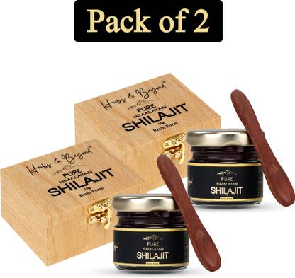 Herbs & Beyond Shilajit ( Shilajeet) Resin with Sheesham Spoon-30 gm