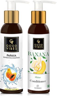 GOOD VIBES Papaya Shampoo & Banana Conditioner Combo