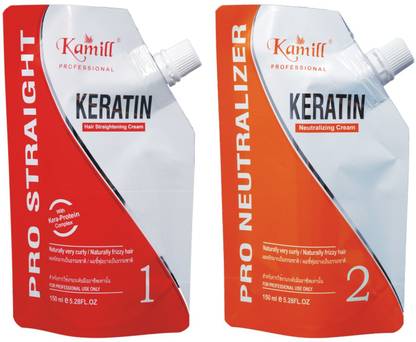 Kamill Keratin Straightening Kit 300 ML (2 Items in Set - 150 ML Pro Straight and 150 ML Pro Neutralizer)