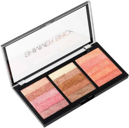 SARA BEAUTY INSTANT GLOW SHIMMER BRICK & BLUSHER 3 IN 1 COMBO PALETTE  Highlighter