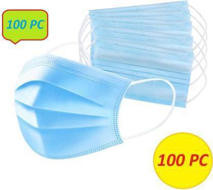 Le Maroco Covid-19 SURGICAL 3ply Elastick Face Mask and Respirator Half Face Mask (PACK OF 80) 3PLY Surgical Mask 3 Ply Surgical Face Mask with Nose Pin 3 Layer Pharmaceutical Breathable Surgical Pollution Face Mask Respirator For Men, Women, Kids 100 Piece Blue Water Resistant Surgical Mask With Melt Blown Fabric Layer