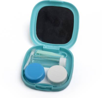 VIVID Contact Lens Case with Mirror,Tweezer,Solution Bottle, LC-3025ABlue