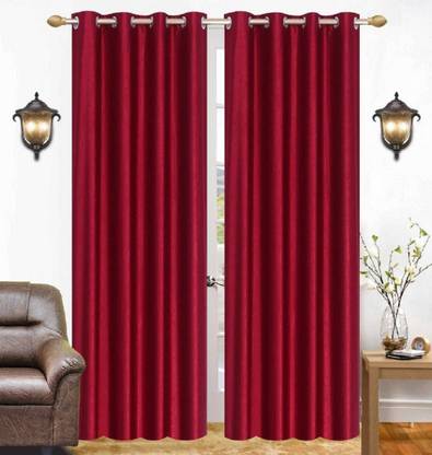 Styletex 213 cm (7 ft) Polyester Semi Transparent Door Curtain (Pack Of 2)