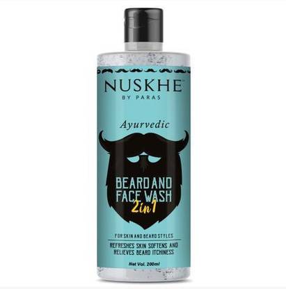 Nuskhe By Paras Ayurvedic Bread and face Wash 2 In 1 for Skin and Beard Styles -200 ml Face Wash