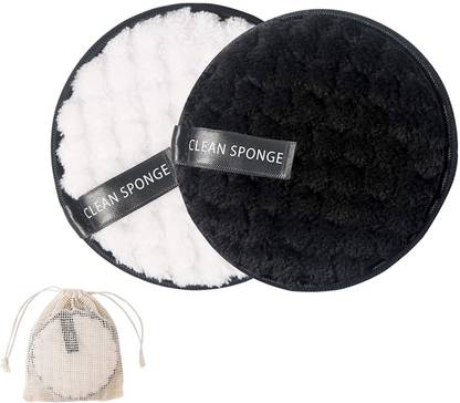 REHTRAD Pack of 2 Reusable Makeup Remover Cotton pads?Cotton Pads for Face Cleansing Removes Heavy Eyeshadow and Makeup?Double Sided Makeup Remover pads,Black and White