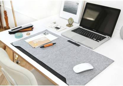 Fasholic Laptop Desk Pad Office Desk Pad Table Computer Matt for Office Non-Slip Desk Blotter (Grey) Mousepad