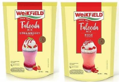 WeiKFiELD FALOODA MIX STRAWBERRY AND ROSE FLAVOUR (2*200 GM) PACK OF 2 400 g