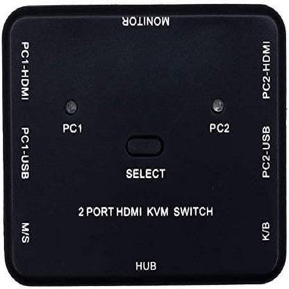 techut 2 PORT HDMI KVM SWITCH Share 2 Cpu with One Monitor Support UHD,4K@30Hz, Support Wire Keyboard and Mouse Media Streaming Device