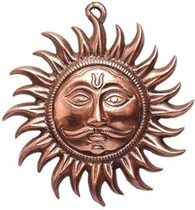 NAVYAKSH Amuse Rajasthani Feng Shui Divine Traditional Spiritual Handcrafted Metal Sun Wa Decorative Showpiece  -  13 cm