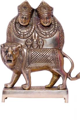 B H A R A T H A A T Brass Goddess chamunda maa Devi Statue Idol Murti (5 x 1.8 x 7.5 inches) Decorative Showpiece  -  19.05 cm