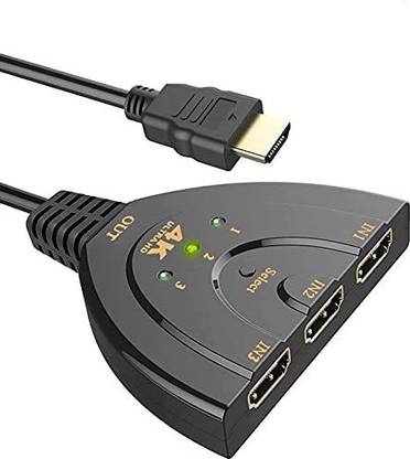 vrct  TV-out Cable HDMI Switch, 3 Port 4K HDMI Switcher 3x1 Switch HDMI Splitter Pigtail Cable Supports Full HD 4K 1080P 3D Player