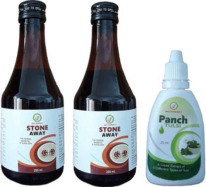 ONLY AYURVED Stone Away Syrup & Panch Tulsi (Ston Away Syrup 200ml*2 400ml, Panch Tulsi 25ml)