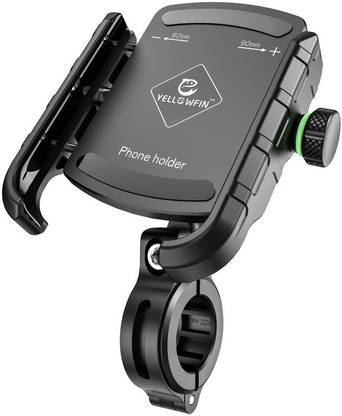 Yellowfin Jaw Grip Aluminium Alloy without charger 360° Rotation adjustable to Handlebar & Mirror Mount for Maps and GPS Navigation Motorcycle/Scooter/Cycle/Bicycle/ Bike Mobile Holder