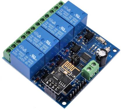 Diycart ESP8266 ESP01 5V WIFI Relay 4 channel Module For Internet of Things IoT Smart Home Remote Control Switch (WiFi Relay Module) Electronic Components Electronic Hobby Kit
