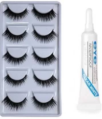 retro bella brilliant false eyelashes pair of 5 with eyelash adhesive