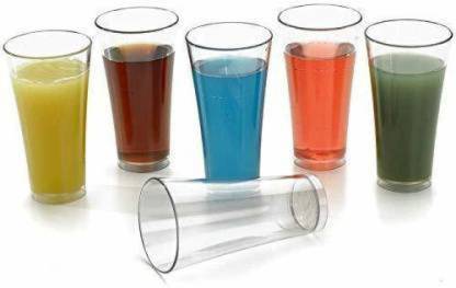 SAB (Pack of 6) Unbreakable Stylish Soft Drink Juice Glass Set 150 ml(Set of 6 Pcs) Glass Set Wine Glass