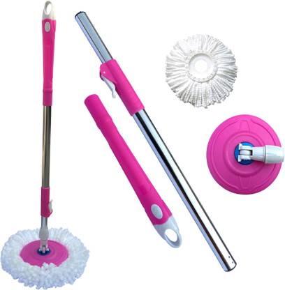 Livronic Stainless Steel Mop Rod Stick | Mops for Floor Cleaning | 360 Degree Rotating Spin Mop Handle Wet & Dry Mop