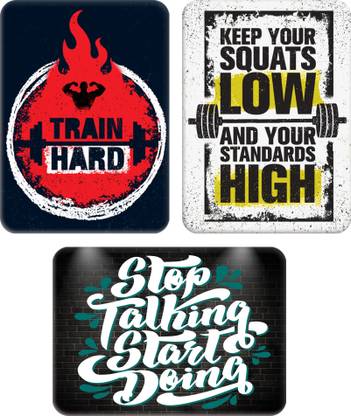 whats your kick (CSK)- Fitness Inspired Set of 3 Printed Wooden Fridge Magnet| Motivation | Quote | Fitness | Running | Home Decor (5.5 x 8 -CM) Multi 8 Fridge Magnet Pack of 3