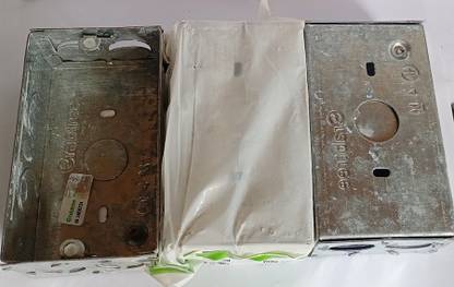 Hardware 4 Module GI Box (3 Pcs) Metal Electrical Box