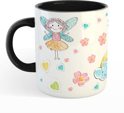 Kreative Canvas Fairy Tale Tea / Coffee / Milk Black 350 ml Ceramic Coffee Mug