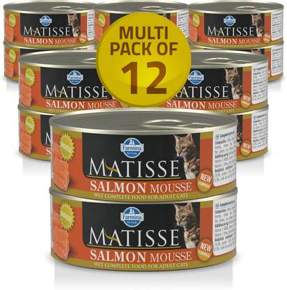Farmina MATISSE CAT MOUSSE SALMON - Adult - Cat Wet Food - 12 Cans X 85 Gms each Salmon 0.96 kg (12x0.08 kg) Wet Adult Cat Food