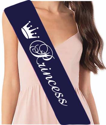 GARNET PRINCESS SASH - DARK BLUE (WHITE)