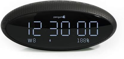 Penguin Bluetooth/Speaker Alarm Clock Radio Speaker/Super Bass Stereo Speakers/Hands-Free Calling Support/Mirror Screen Display 20 W Bluetooth Speaker