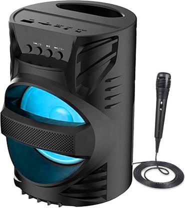 Worricow BEST BUY WS-04 Wireless Multimedia Rechargeable Karaoke Amplifier System Sound Box Portable Outdoor Sound bar Extra deep bass, LED Lights Sub-woofer Laptop/Desktop Call Function Speaker Playback time of 8 Hours 10 W Bluetooth Gaming Speaker