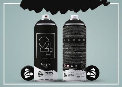24 Acrylic Black Spray Paint 400 ml