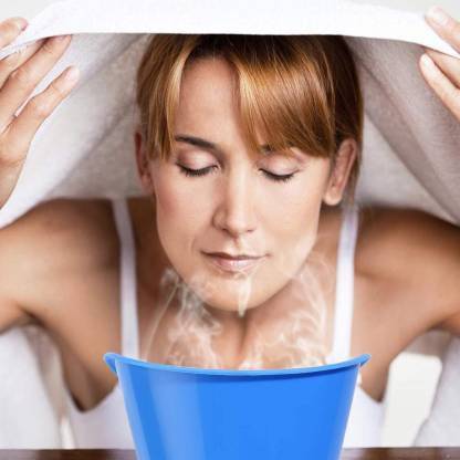 KAMLA INTERNATIONAL 3 in 1 Steam Vaporizer Nose Steamer With 15 ML Turmeric Essential Oil, Cough Steamer, Nozzle Inhaler & Nose Vaporizer, Facial Steamer Vaporizer for Cold And Cough Relief (2 Items in the set) Vaporizer