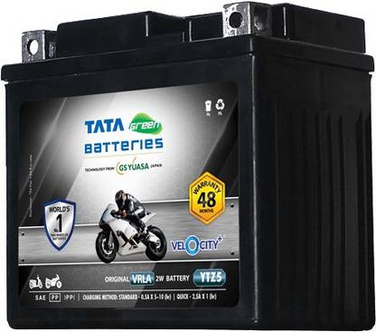 Tata Green Velocity Plus YTZ5 VRLA 12V 4 Ah Battery for Bike