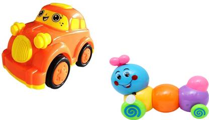 CHERISH STARS Twisty Caterpillar & Cute Car, Caterpillar is Windup Toy & Car is Push and Go Toy