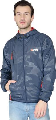 nomKLER Nomkler full sleeve soli men's fancy NAVY BLUE color printed windcheater Solid Men Wind Cheater