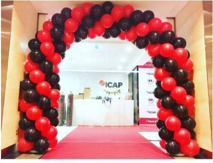KR Solid Premium Quality RED & BLACK Pack of 150 Balloon Balloon Balloon