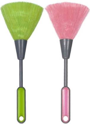 Bekner Mini Electrostatic Soft Screen Whisk Car Dashboard Laptop Keyboard Desk Computer Printer Cleaning Brush Mini Duster Cleaner Anti-Static Screen Sweeper Broom (Multicolor, Set of 2) Microfibre Dry Brush