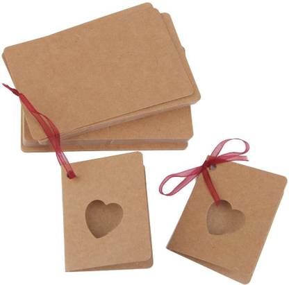 Hauck Paper Blank Hollow Out Heart Gift Tags Cum Greeting Card (50 Pieces) Invitation Card