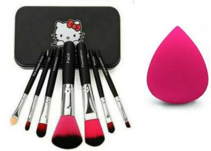FUSION FLY SET OF 7 MAKE UP MINI BRUSH & MAKE UP SPONGE PUFF BLENDER