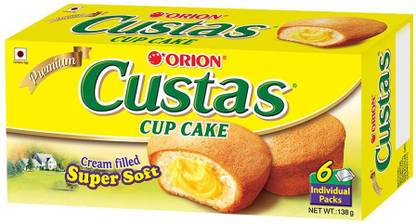 ORION CUSTAS CUP CAKE CREAM FILLED SUPER SOFT 138GM Cream Filled Biscuit
