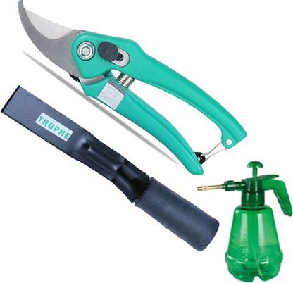 LADDU GOPAL Cutter With Lock , 1" Khurpi and GARDEN SPRAYER 1.5 L Hand Held Sprayer (Multicolor) Combo of 3 Garden Tool Kit