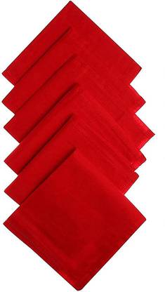 Inara 100% Premium Cotton Stiched Corner ["Red"] Handkerchief