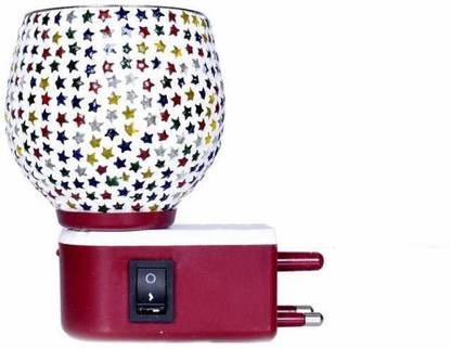 Florezza Kapur Dani Electrical Camphor Diffuser. Glass Kapoor Dani & Essential Oil Diffuser with On Off Switch to Toggle Between Burner & Lamp Ceramic Incense Holder