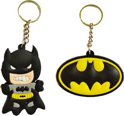 CRAFT WIKI BATMAN KEYCHAIN| BATMAN COMBO | BATMAN KEYCHAIN PACK OF 2 |RUBBER Key Chain