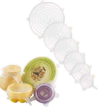 MEZIRE ® [ High Quality ] Silicone Stretch Lids and Covers Set, 2.6 inch, 3.5 inch, 4.3 inch, 5.5 inch, 6.3 inch, 7.3 inch Lid Set (Silicone)#Made In China 7.3 inch Lid Set, Pack of 6