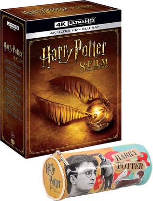 Harry Potter - All 8 Movies Collection from Years 1 to 7 (4K UHD & HD) (16 Disc Box Set) includes Official Harry Potter Merchandise (Pouch)