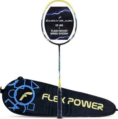 Flex Power Saber Blade (with Flash Boost, 33 LBS) Green, Black Unstrung Badminton Racquet